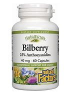 Natural Factors Bilberry Extract 40mg Capsules