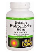 Natural Factors Betaine HCL with Fenugreek 500mg