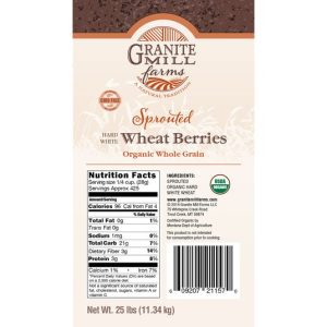 Azure Organic Sprouted Hard White Wheat Berries 2lb