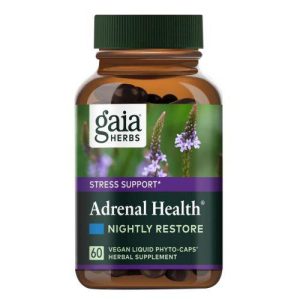 Gaia Adrenal Health Nightly Restore - Herbal Supplement with Ashwagandha, Magnolia Bark, Cordyceps, Lemon Balm, and More