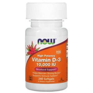 NOW Vitamin D3 Highest Potency Structural Support 10000 IU