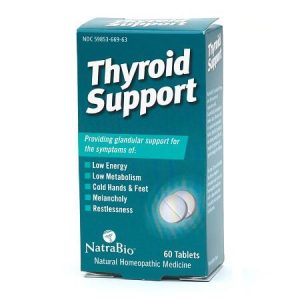 Natrabio Thyroid Support Homeopathic Tablets Temporarily Help Relieve Low Energy & Metabolism