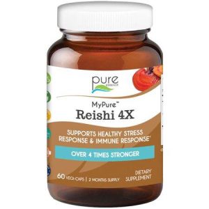 Mypure Reishi 4X Organic Mushroom Supplement by Pure Essence - 100% Real Mushroom Extract for Immune System Support Stress