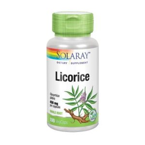 Solaray Licorice Root 450mg | Healthy Digestive System Menopausal Support Formula | Non-GMO | Vegan | 100 Vegcaps