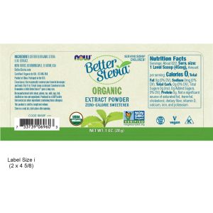 NOW Stevia Better Org Ext Powd 1oz