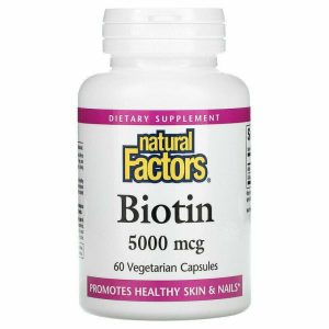 Natural Factors Biotin 5000 mcg, 60 c