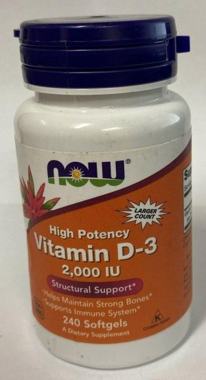 NOW Supplements, Vitamin D-3 2,000 IU, High Potency, Structural Support*