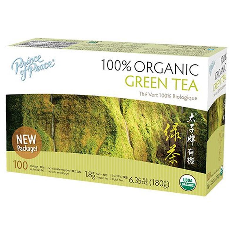 Prince Of Peace 100% Organic Green Tea 100 Tea Bags Net Wt. 7.04 Ounce (200 g)