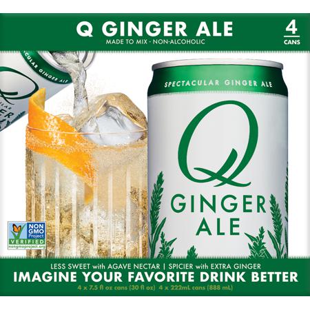 Q Drinks Mixers Ginger Ale 4 pack cans 7.5 fl oz