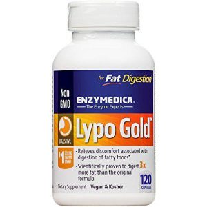 Enzymedica LyPO Gold 120 caps, Concentrated Amounts of Lipase Enzyme, for Fatty Food Digestion