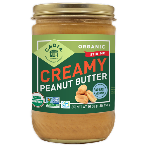 Cadia Oganic Creamy Peanut Butter No Salt Added 16oz