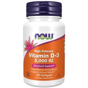 NOW Supplements D-3 5,000 IU 120 Softgels