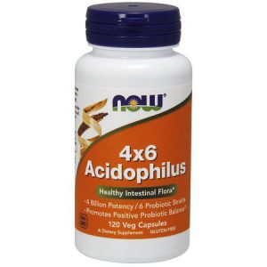 NOW 4x6 Acidophilus 120 Veg Capsules