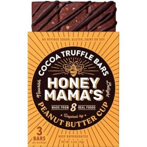 Honey Mama's Peanut Butter Cup Cocoa Truffle Bars, No Refined Sugar, Gluten Free, Dairy Free, Soy Free, Paleo, 2.5 Ounce