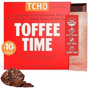 Tcho Toffee Time Single Bars Oat Milk Chocolate Bars