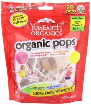 YumEarth Organic Lollipops, Assorted Flavors, 4.3 Ounce, 20 Lollipops