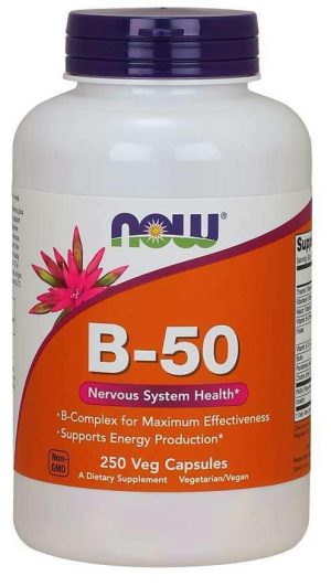 NOW Supplements Vitamin B-50 mg * Health* Veg Capsules 250