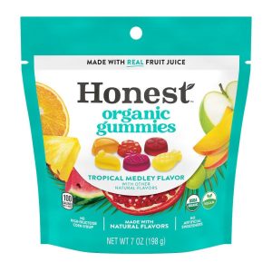 Honest Organic Gummies Tropical Medley Flavor Pouch
