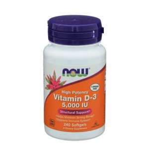 NOW Supplements High Potency D-3 5,000 IU 180 Softgels