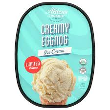 Aldens Organic Creamy Eggnog Ice Cream