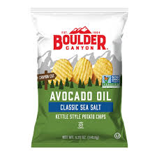 Boulder Canyon Avocado Oil Hickory BBQ Kettle Style Potato Chips 5.25oz