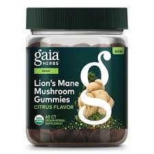 GAIA Lion's Mane Mushroom Gummies Citrus Flavor 60ct
