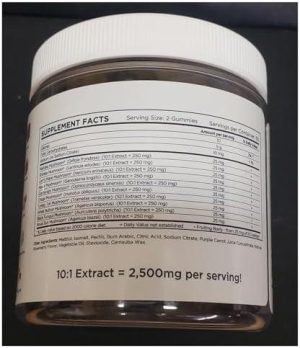 Ultrashroom Master Blend Mushroom Gummies, Sugar-Free, Strawberry Flavor, 60 Count, for Focus and Stamina