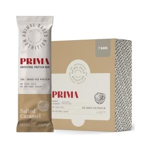 PRIMA Salted Caramel Grass Fed Protein Bars, 7 Pack