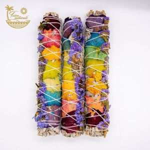 7 Chakra Rose White Sage Large 9 inch