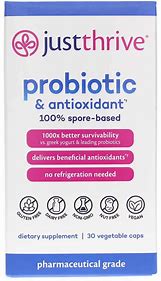 Just Thrive Probiotic & Antioxidant 30 Veg Caps- Spore Based Probiotic