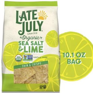 Late July Snacks Thin and Crispy Organic Tortilla Chips with Sea Salt and Lime