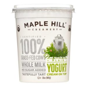 Maple Hill Plain Unsweetened Organic 100% Grassfed Whole Milk Cream On Top Yogurt