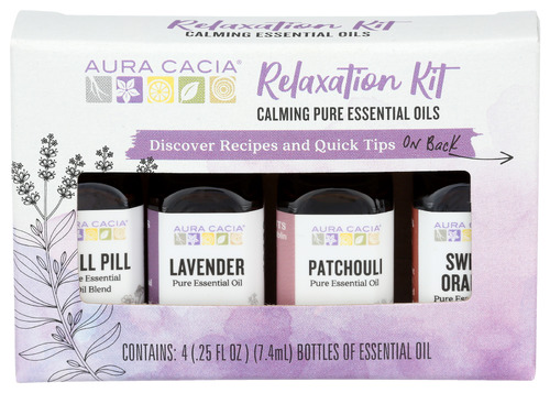 Aura Cacia Essential oil Relaxing Kit 4Pk