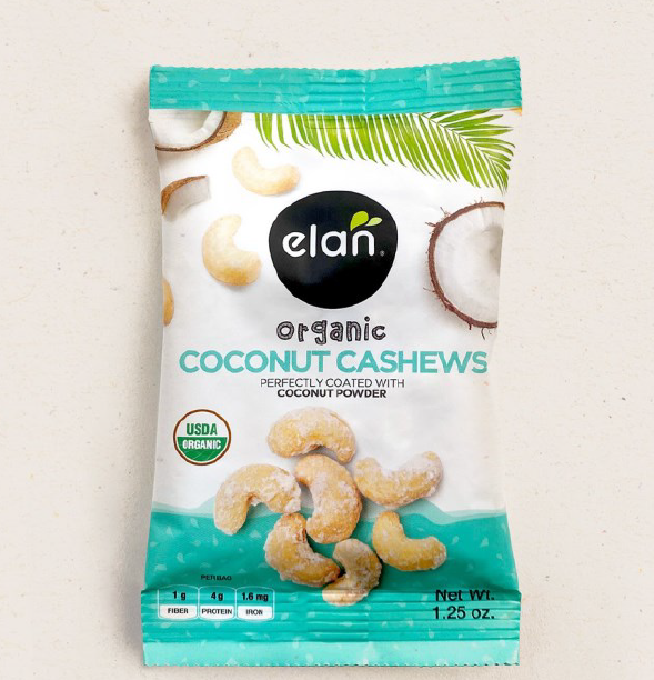 Elan Organic Coconut Cashews 1.25 oz. Single Serve