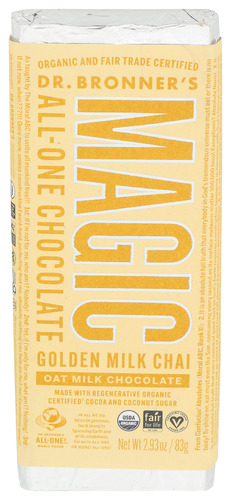Dr. Bronner's Magic All-One Chocolate Bar Golden Milk Chai Oat Milk