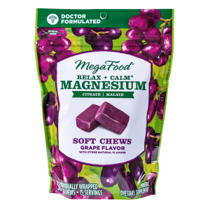 Megafood Relax + Calm Magnesium 30 Soft Chews Grape